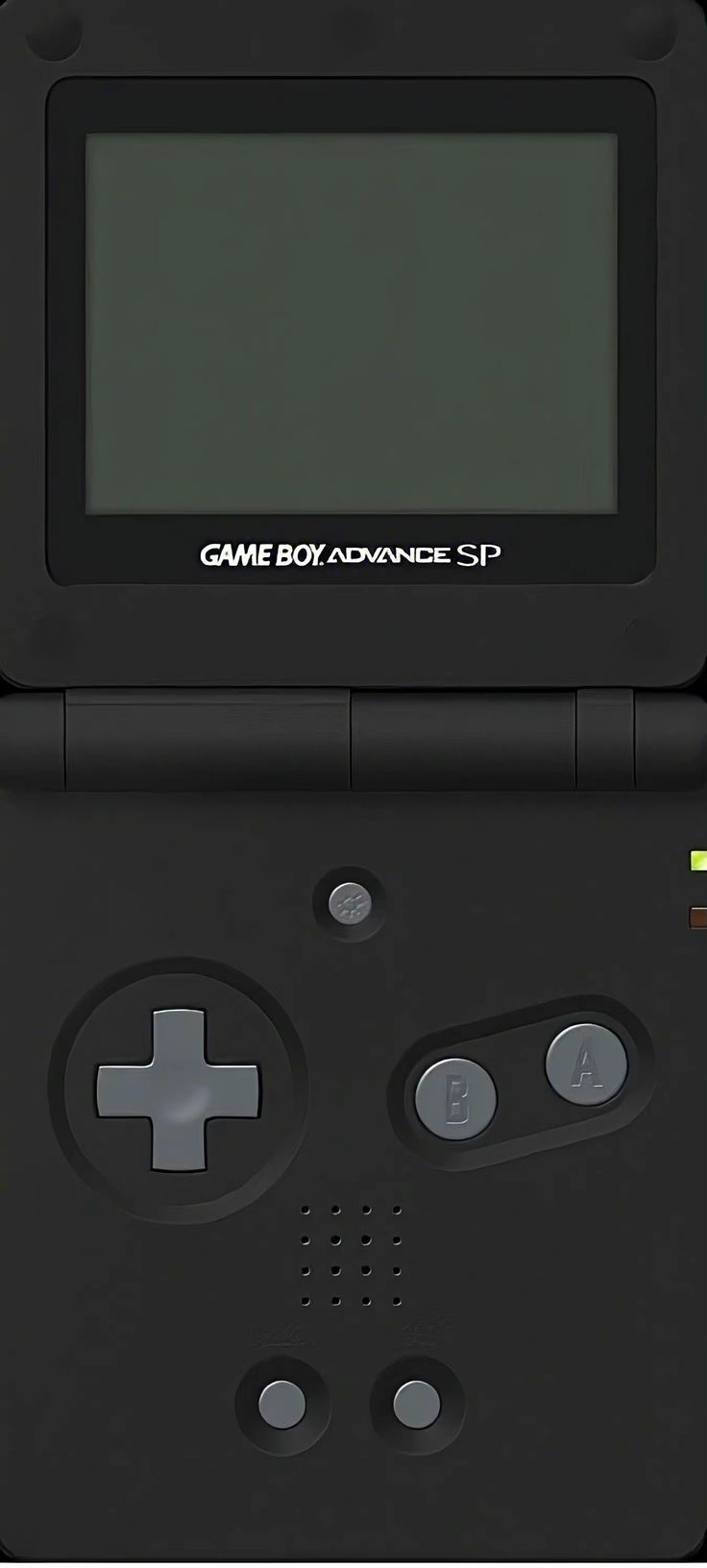 an image of a game boy advance with buttons on the front and back side,