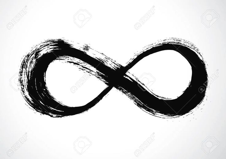 an infinite sign made out of black ink on a white background stock photo and royalty