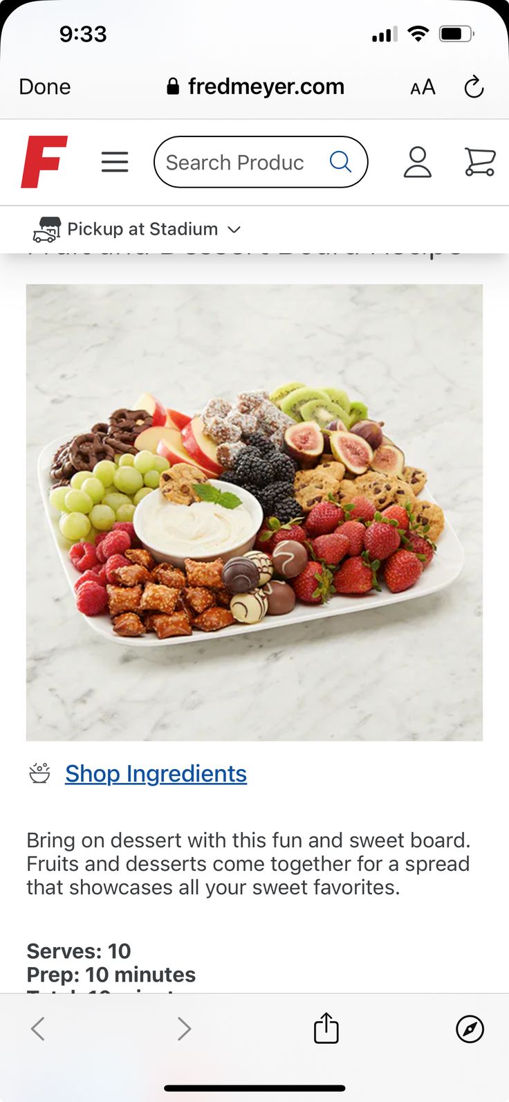 a plate full of fruit and crackers on top of a white tablecloth with the words shop ingredients