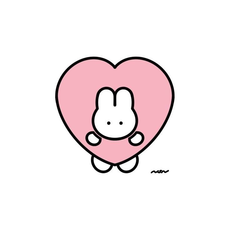 a pink heart with a bunny in the middle