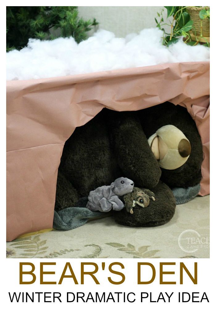 bear's den winter dramatic play idea