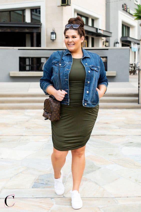 30 Fall Outfit Ideas With Sneakers » Lady Decluttered Plus Size Outfits With Sneakers, Dress And Sneakers Outfit, Dress Sneakers, Outfits Gorditas, Plus Size Fall Fashion, Look Plus Size, Moda Plus, Plus Size Fashion For Women, Curvy Girl Outfits