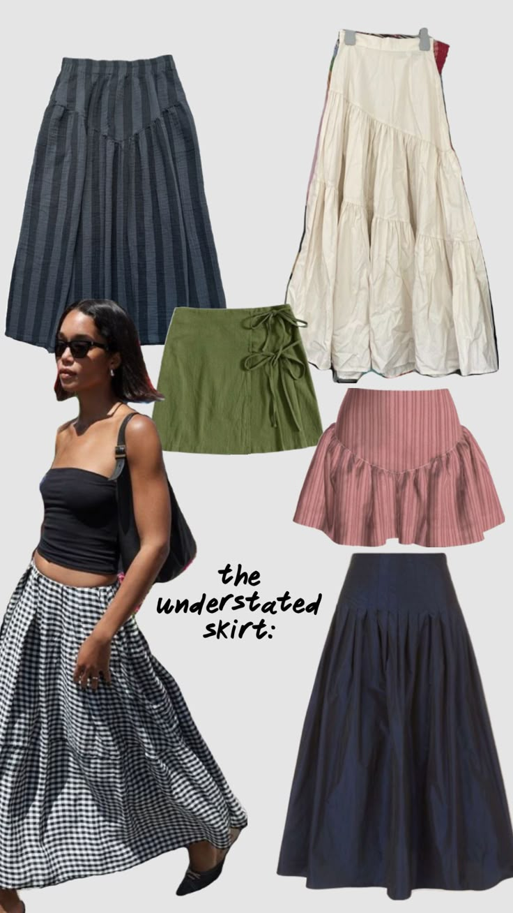 the perfect summer skirt! #fyp #style #fashion #clothes #skirt #gingham #stripe #ootd #summerclothing #classic #statement #sewing #scandanavian #coopenhagenstyle Gingham Skirt Outfit Summer, Easy Sew Skirt, Gingham Skirt Outfit, Sewn Skirt, Striped Skirt Outfit, Skirt Photography, Flowy Skirts, Skirt Outfit Summer, Clothes Skirt