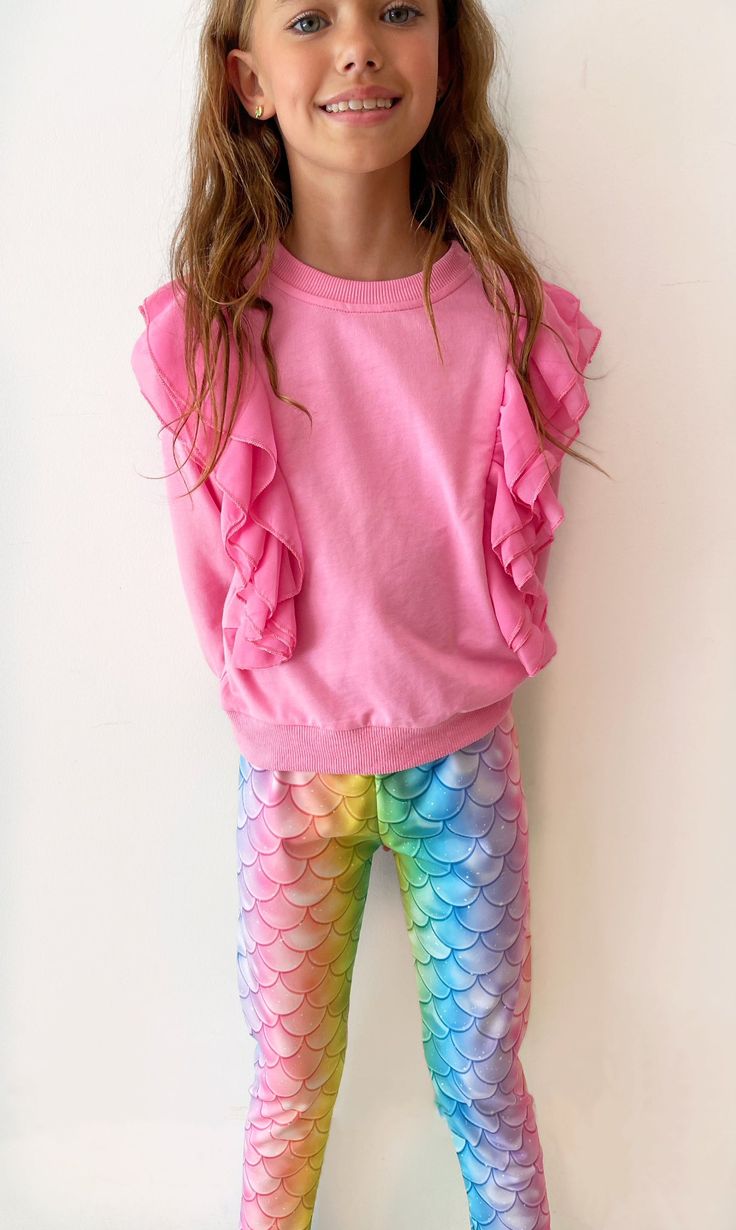 Lola + The Boys Mermaid Leggings Mermaid Sweatshirt, Mermaid Tail Skirt, Rainbow Swimsuit, Mermaid Leggings, Pastel Ombre, Mermaid Swimsuit, Mermaid Pink, Rainbow Mermaid, Mermaid Swimming