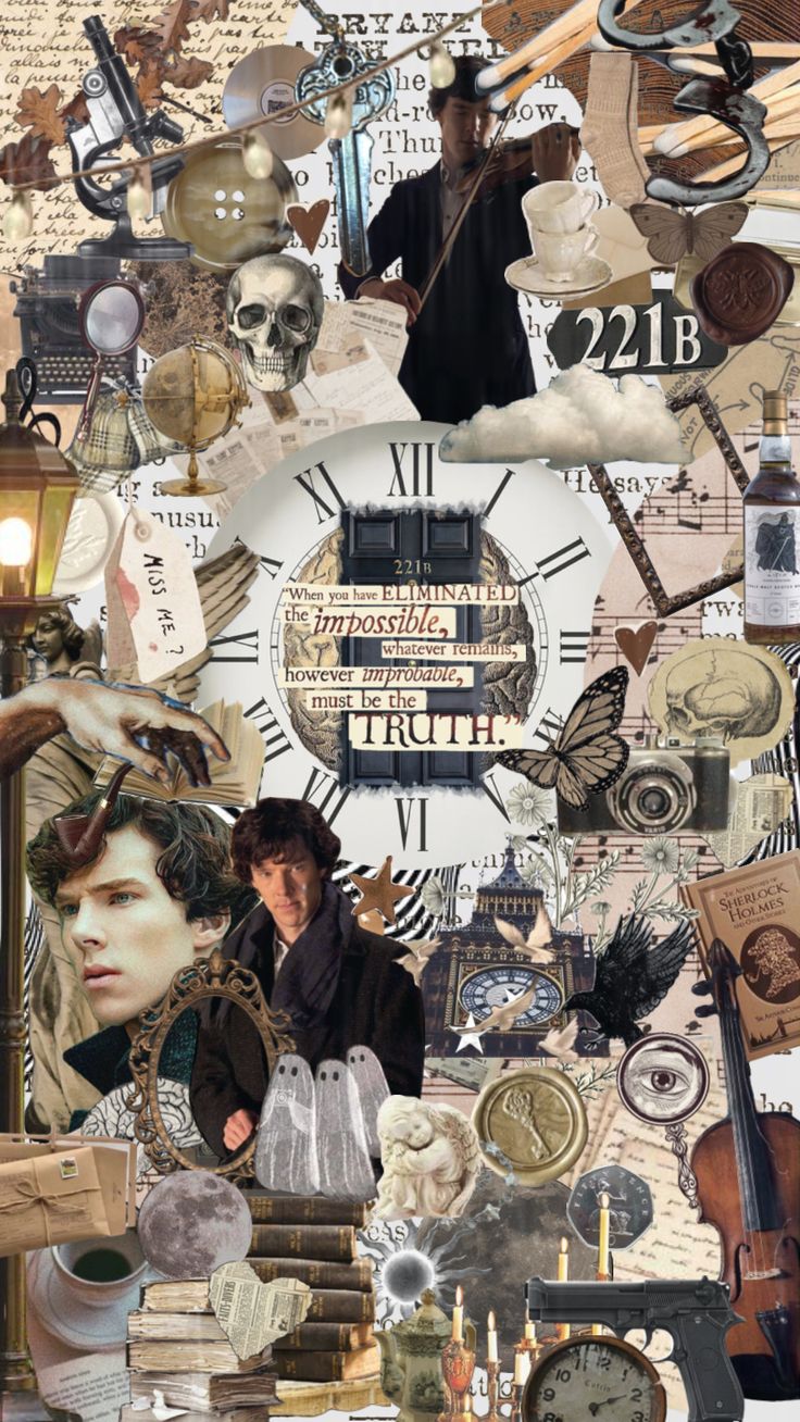 a collage of many different items including clocks and other things in the shape of a clock