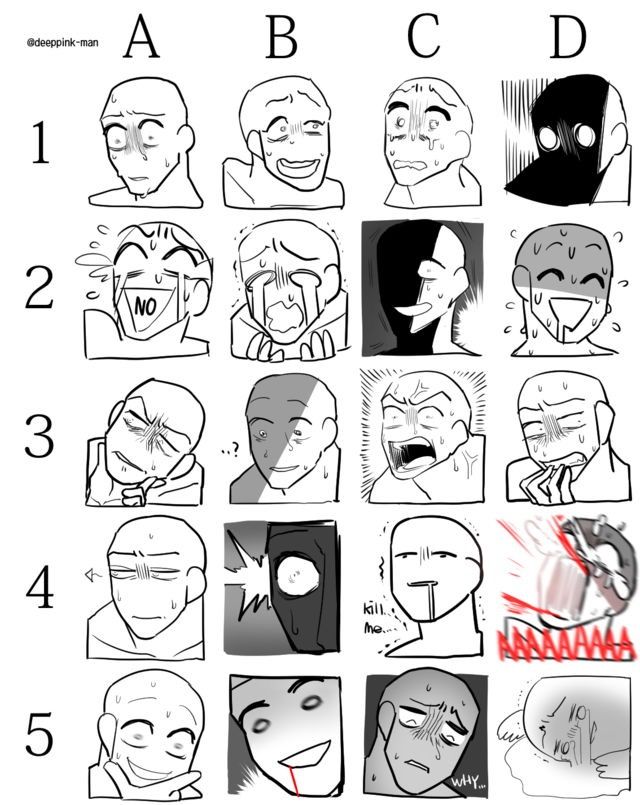 an image of different facial expressions in the style of cartoon faces, with numbers and letters