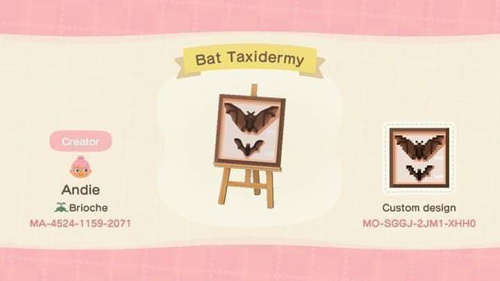 an animal crossing game showing the bat taxidermy