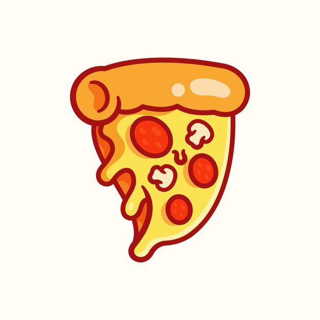 a slice of pizza with pepperoni and cheese on the top, as if it were an illustration