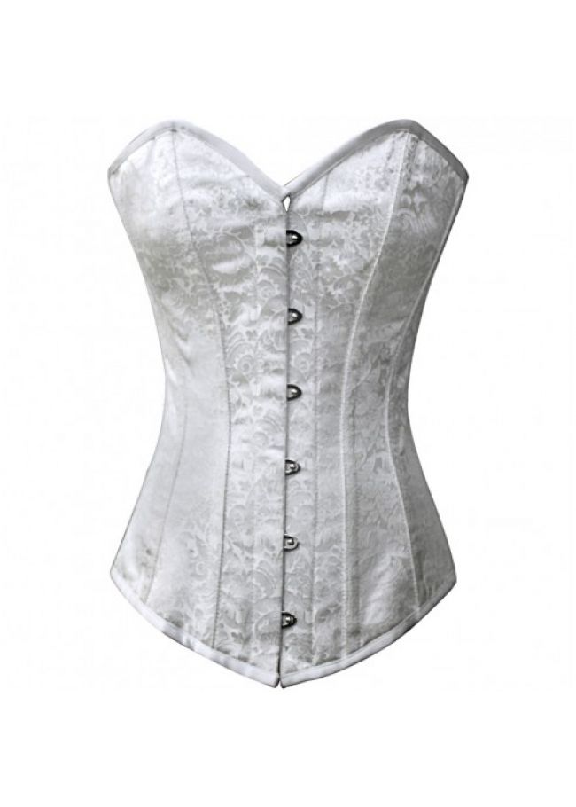 CU-11068-EB-9051-5004 White Brocade Overbust Corset Burlesque Outfit, Wedding Corset, Corset Training, Bridal Corset, Corset Outfit, Steel Boned Corsets, Steampunk Corset, Boned Corsets, Plus Size Corset