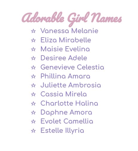 an image of the names of some people