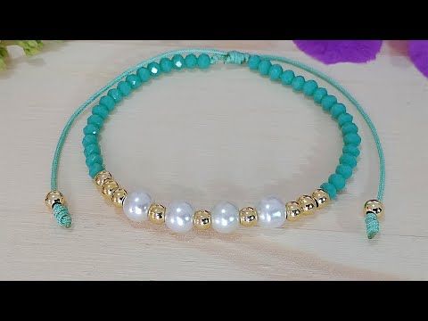 two bracelets with pearls and gold beads