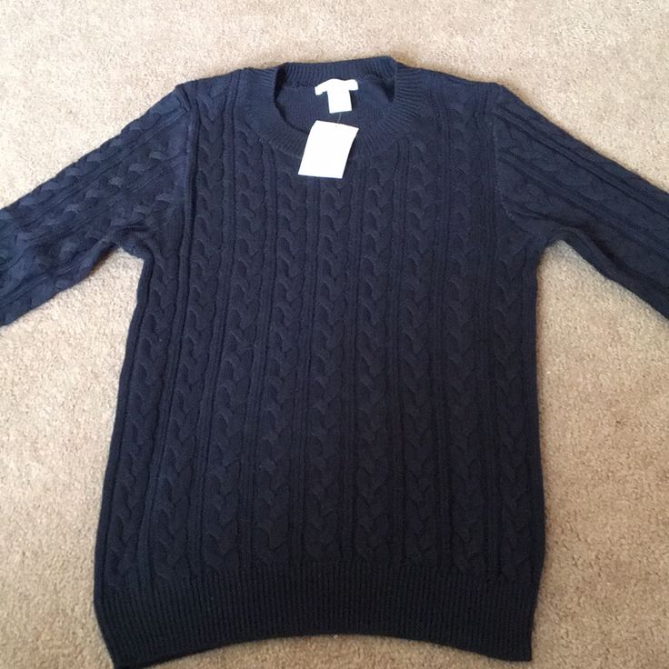 New H&M Navy Blue Cable Knit Sweater Size Xs. Perfect Basic H&m Knit Long Sleeve Sweater, H&m Long Sleeve Knit Sweater, H&m Knitted Long Sleeve Tops, H&m Long Sleeve Knitted Tops, Navy Fitted Knitted Sweater, Fitted Navy Knitted Sweater, H&m Casual Winter Sweater, Casual H&m Winter Sweater, H&m Knitted Long Sleeve Sweater