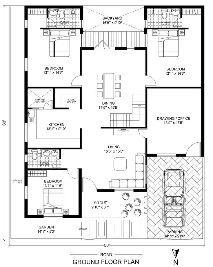 This pin is all about architecture . Ground Floor House Design Exterior, 50x60 House Plans, 50×60 House Plan, North East Facing House Plan, Ground Floor Plan House, 40×50 House Plans East Facing, 25x50 House Plans North Facing, 40x50 House Plans Layout East Facing, 30×55 House Plan East Facing