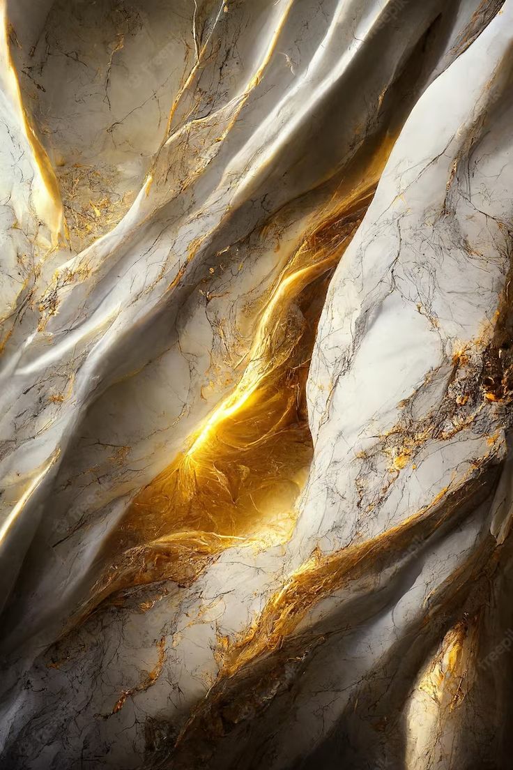 an abstract marble background with gold and white swirls in the center, as if it were swirling