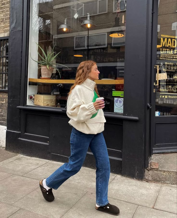 How To Style Vans Slip Ons, Fuzzy Clogs Outfit, Birkenstock Boston Women, Mocha Clogs Outfit, Dark Brown Clogs Outfit, Mocha Boston Clogs Outfit, North Face Mules Outfit, Jorge Ii Mules Outfit, Chilly Day Outfit Spring