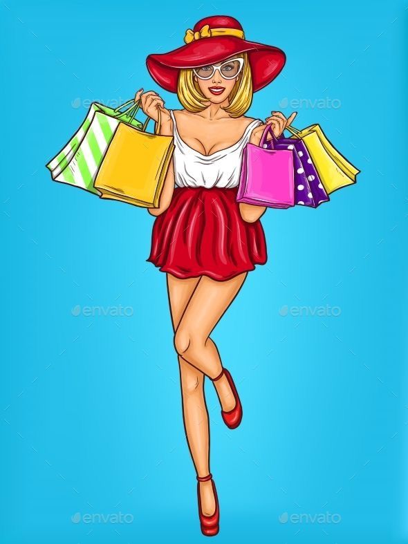 a woman with shopping bags - people characters