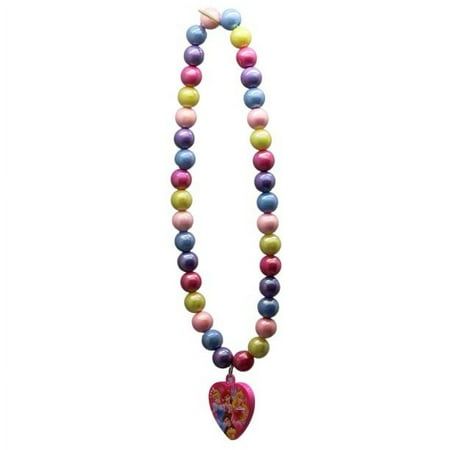 a necklace with beads and a heart on it