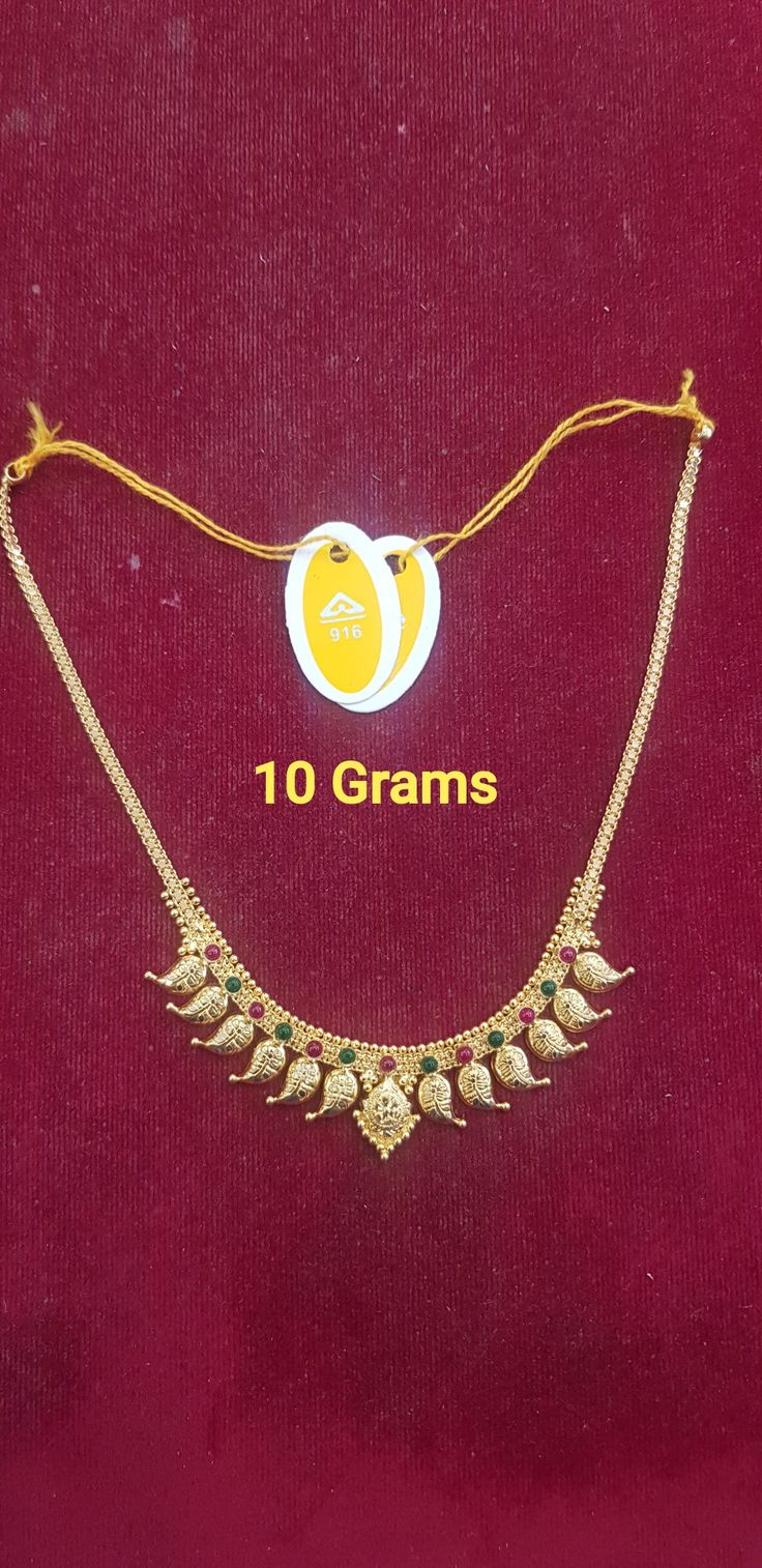 10 Gram Mangalsutra Design, 10gm Gold Necklace, 10 Gram Necklace Gold, Light Weight Gold Pendant Set, 10 Gram Gold Necklace Design, 10 Grams Gold Necklace Indian, Mango Haram, Simple Necklace Designs, Bridal Necklace Designs