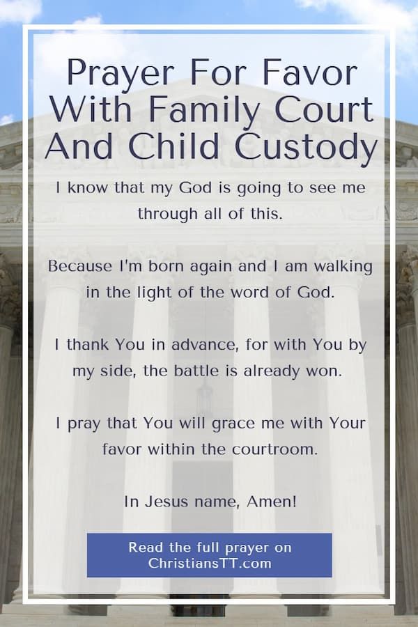 the words prayer for family court and child custoy