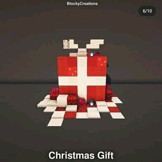 the christmas gift is made out of blocks