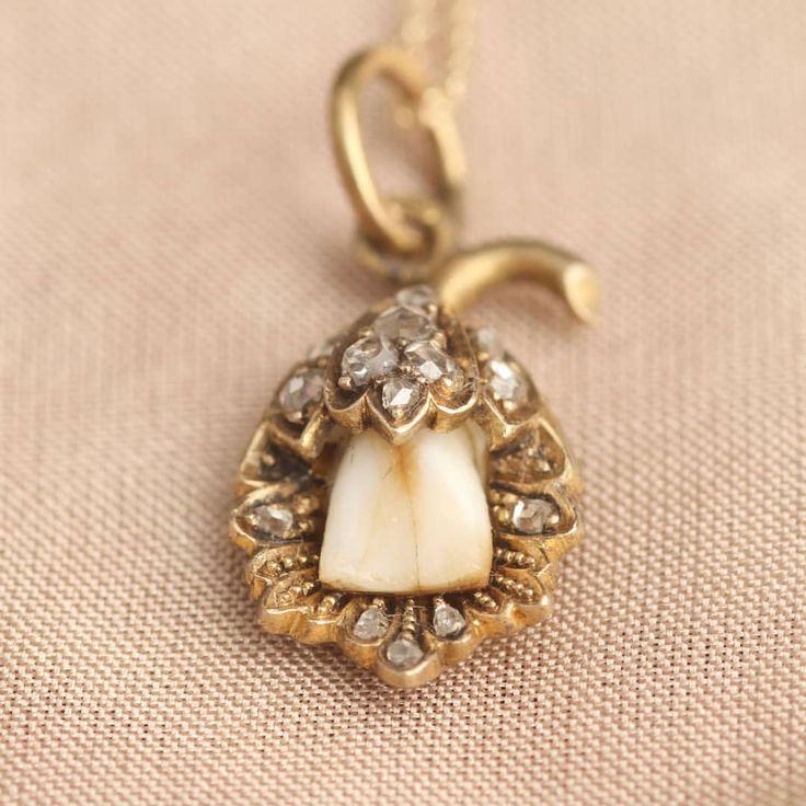 The use of baby teeth (or "milk teeth") in jewelry has nothing to do with mourning. Quite the opposite - during the last centuries, it was… Wisdom Teeth Jewelry, Jewelry Made From Teeth, Human Teeth Jewelry, First Lost Tooth Necklace, Animal Teeth Japanese Jewelry, Animal Teeth Necklace, Fairy Jewellery, Tooth Keepsake, Milk Teeth