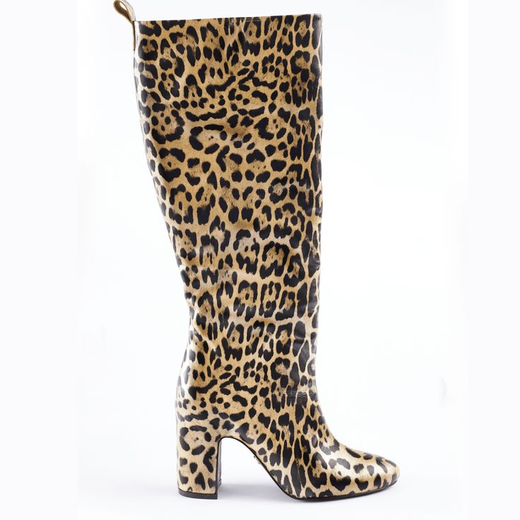 Indulge in the fusion of casual comfort and glamorous allure with this leopard print leather knee high boot, complete with a wrapped block heel., Details & Fit Fit is True to size Color: Leopard Detail: Round toe, SIde Slip on. Heel measures approximately 3.5 inches Shaft 5 inches Calf circumference Top "17- Mid "15.5 4mm Padded Insole leather upper and leather lining, Manmade sole Available in half sizes, available in sizes 5.5-11 imported Flat Wedges, Flat Heel Boots, Knee High Leather Boots, Kids Boots, Platform Boots, Printed Leather, Platform Heels, Knee High Boots, Knee High