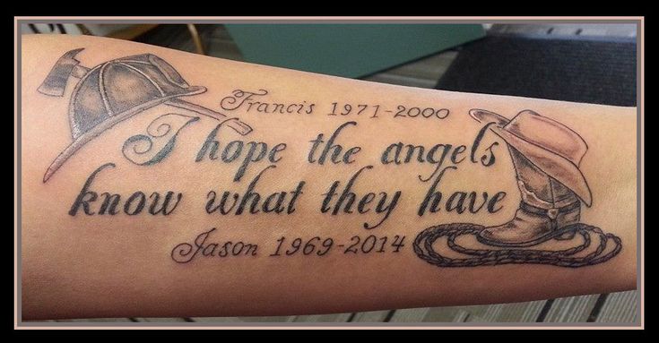 a person with a tattoo on their arm that says, i hope the angels know what they have