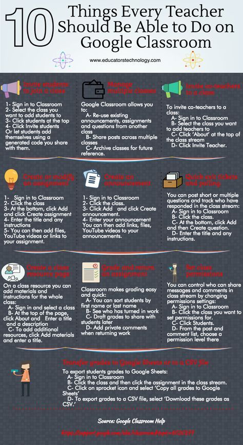 the 10 things every teacher should know about google classroom info sheet, with text overlay