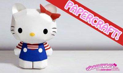 the hello kitty paper craft is ready to be made into an action figure or doll