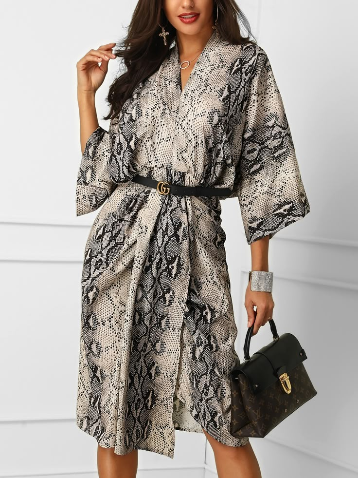 Snakeskin Print Deep V Shirt Dress (S/M/L) $31.99 Deep V Shirt, Photoshoot Clothing, Wrap Dress Pattern, Printed Casual Dresses, Snake Print Dress, Snakeskin Print, Print Dresses, Leopards, Fashion Pattern