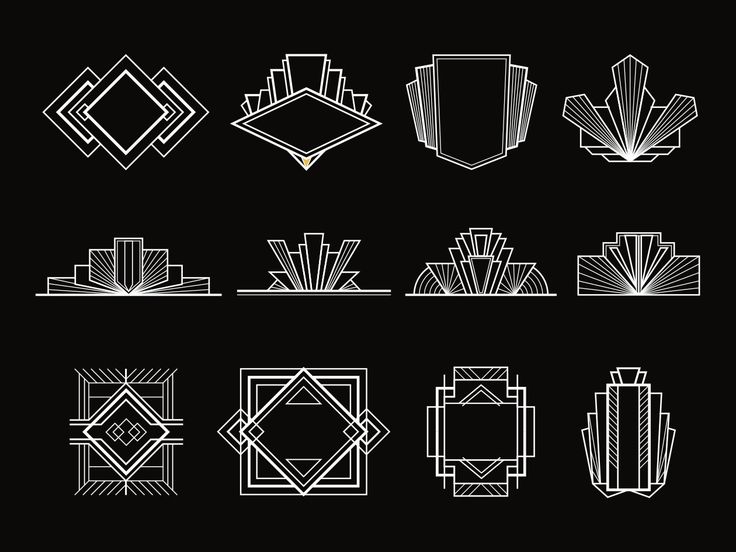 a collection of art deco design elements