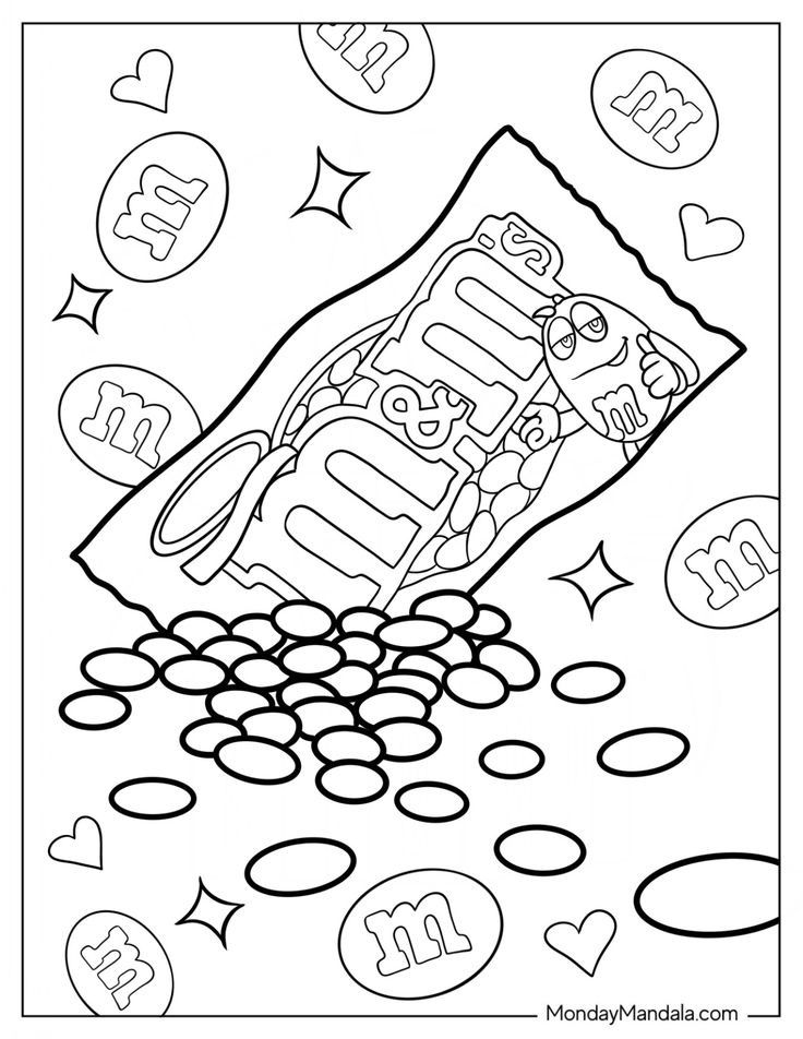 a candy bar coloring page for kids