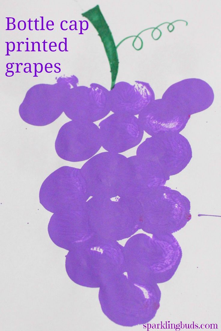 a grape craft for kids with the words bottle cap printed on it