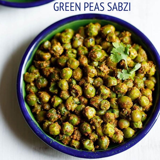 two bowls filled with green pea sabzi