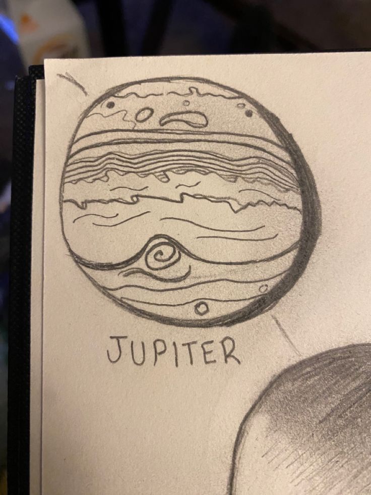 an image of a drawing of the planets and their name on it's paper