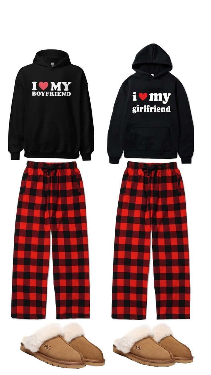 Couples In Christmas Pjs, Matching Pajamas For Couples Cute, Boyfriend Matching Pajamas, Cute Outfits Couples, Christmas Bitmoji Outfits Couples, Match Pajamas Couples, Couple Machine Outfits, Matching Jammies For Couples, Couples Spiderman Pajamas