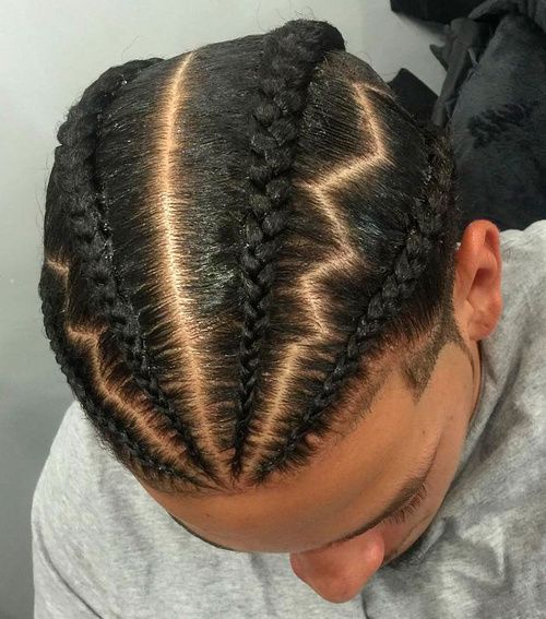 Cornrows For Men                                                                                                                                                                                 More Man With Braids, Zig Zag Braid, Latest Braided Hairstyles, Braid Styles For Men, Boy Braids Hairstyles, Cornrow Hairstyles For Men, Braids For Boys, Braids Styles, Black Men Hairstyles