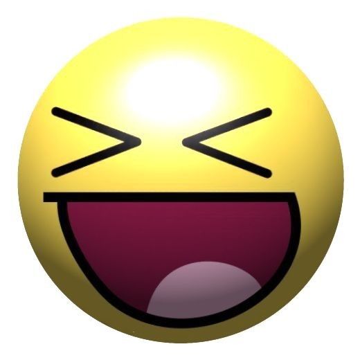 an emoticive smiley face with its mouth open