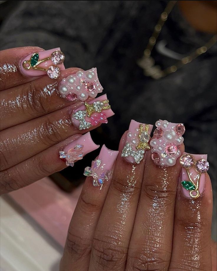 Pink Nails Short, Junk Nails, Cute Acrylic Nail Designs, Work Nails, Dope Nail Designs, Short Square Acrylic Nails, Long Acrylic Nails Coffin, Really Cute Nails, Acrylic Nails Coffin Pink