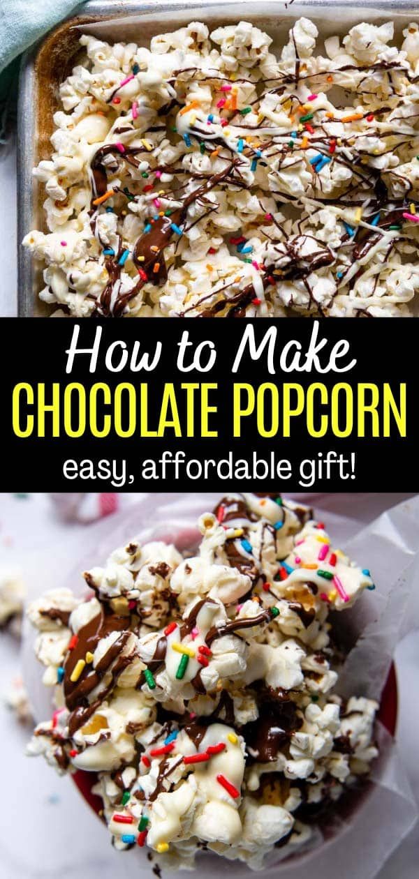 how to make chocolate popcorn with sprinkles on top and in the middle