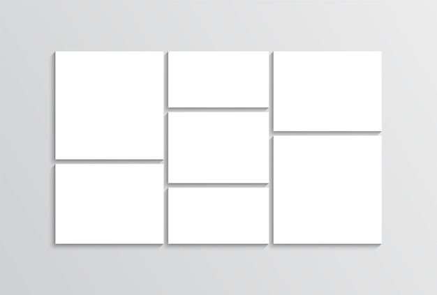 four squares are arranged in the same direction on a white background, each with different shapes and sizes