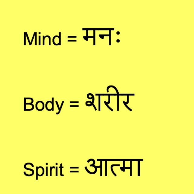 the words body and spirit are in different languages