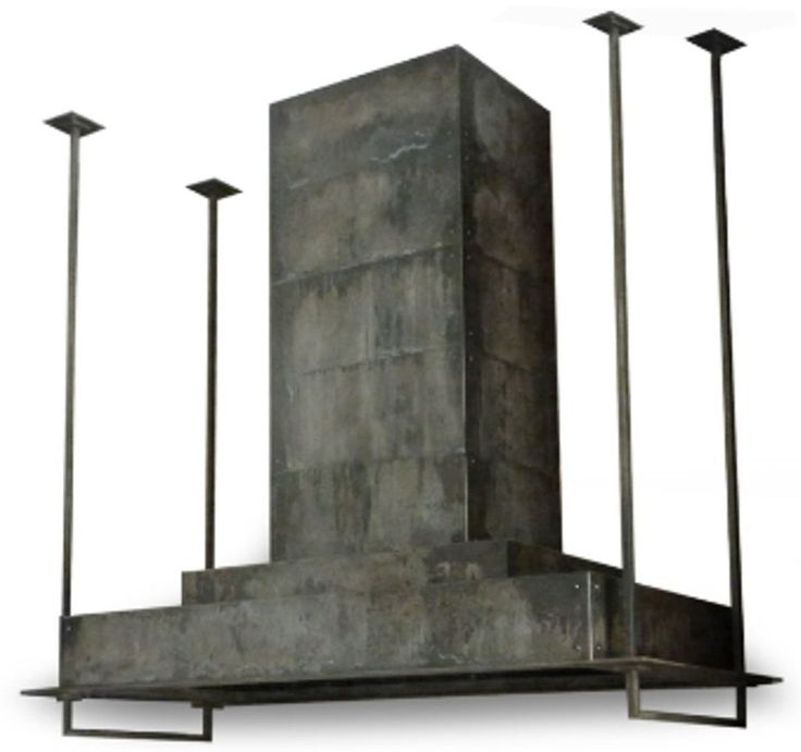 a stone monument with three lamps on each side and two poles in the middle that are standing upright