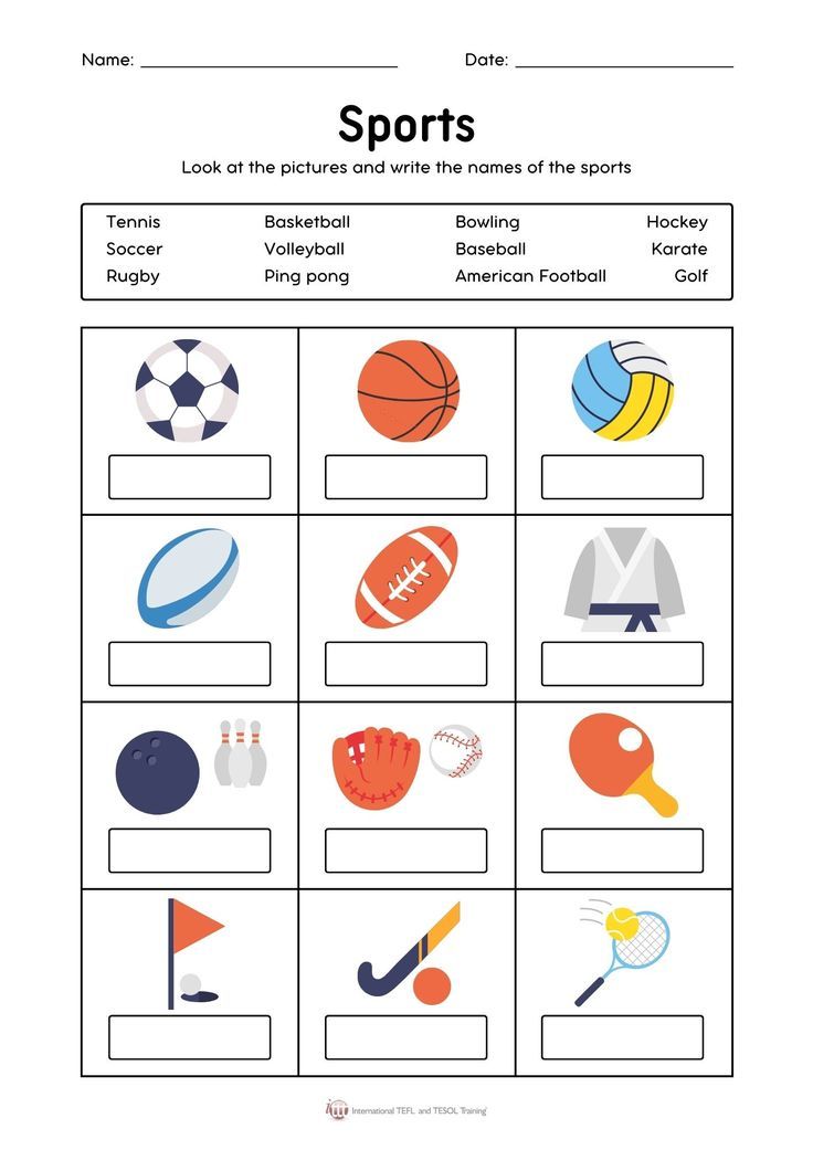 sports worksheet with pictures and words to help students learn how to play the game