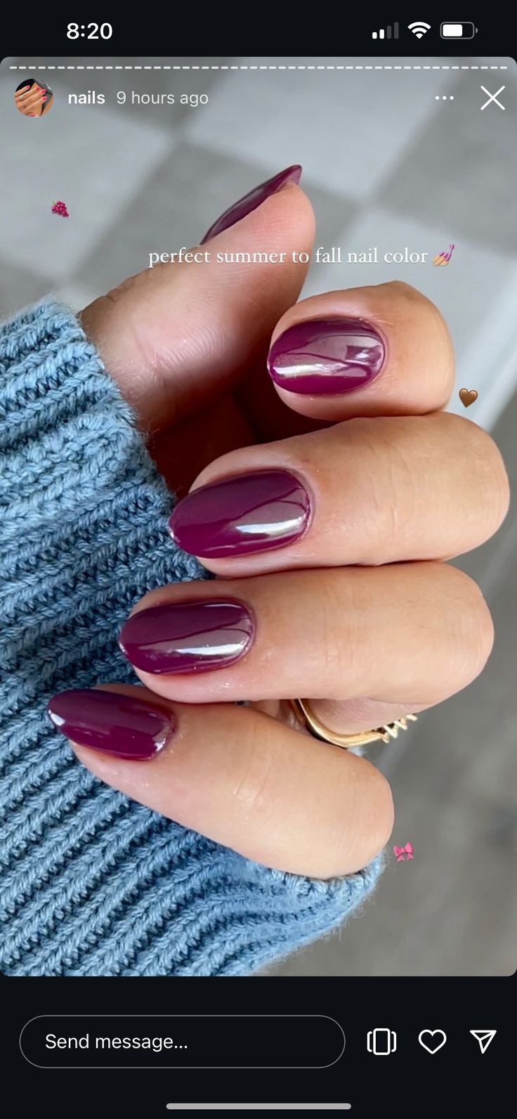 Chrome Plum Nails, Purple Nails Oval, Purple Wine Nails, Purple Chrome Nails Short, Plum Chrome Nails, Dark Purple Nails Short, Sugar Plum Fairy Nails, Dark Purple Almond Nails, Winter Purple Nails