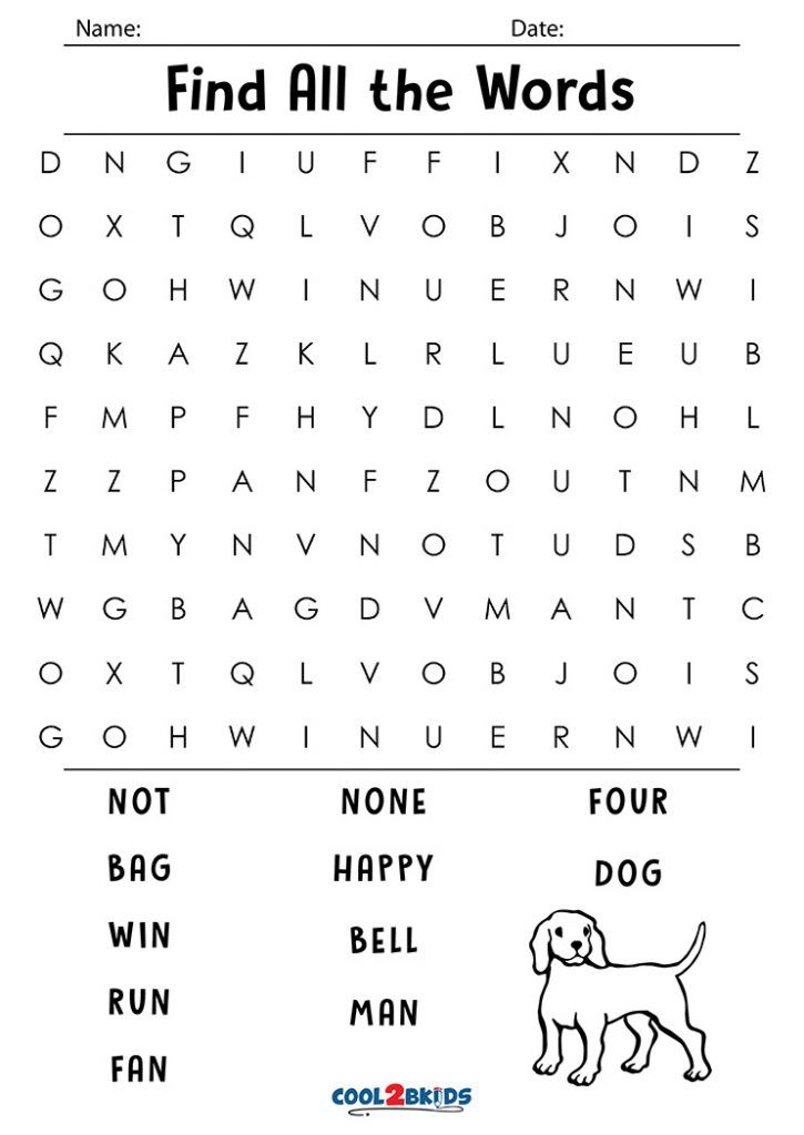 a printable worksheet with words and pictures for kids