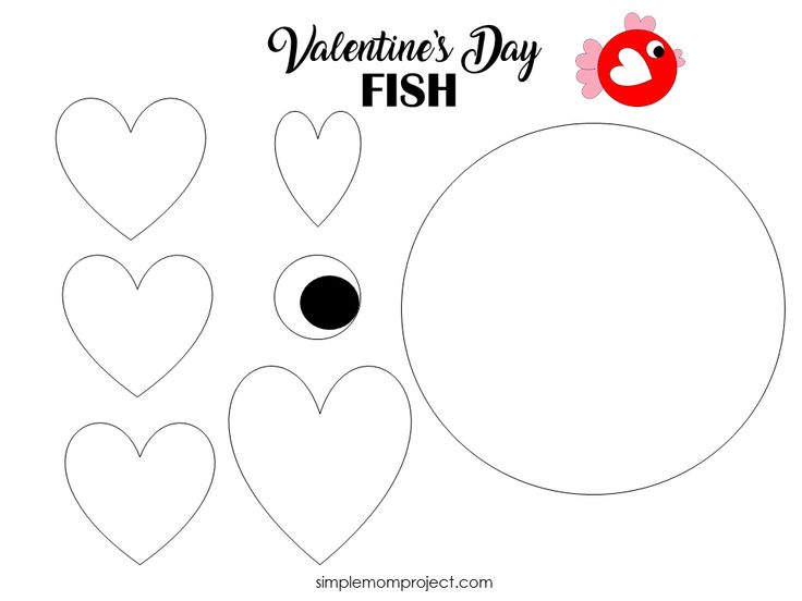 valentine's day fish cut out and glue on the paper to make it look like an eye