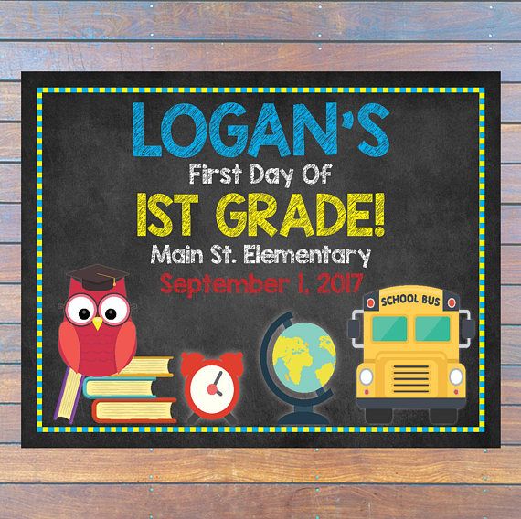 a blackboard sign with an owl and school bus on it that says logan's ...