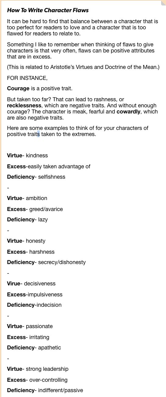 an image of a table with some text on it that says, how to write character flows