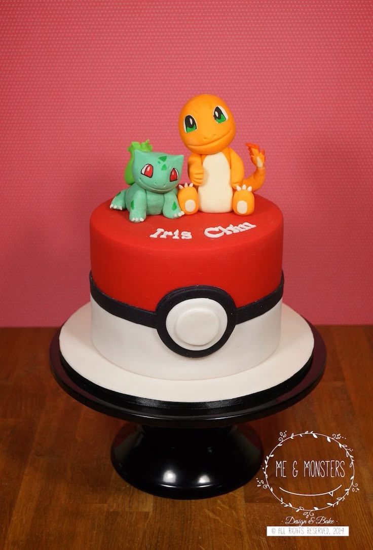 a pokemon cake with two pikachu on top